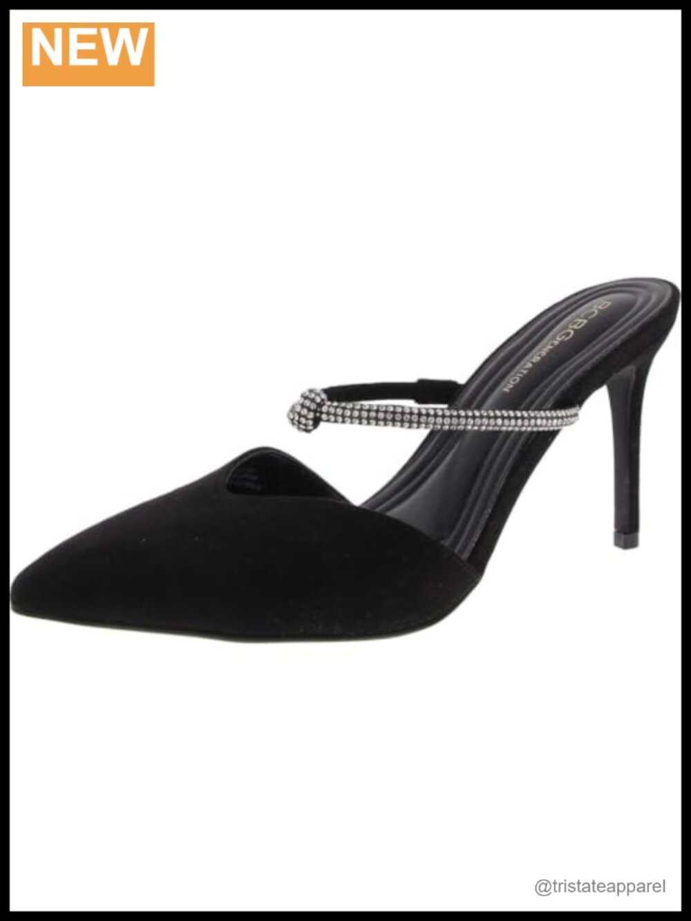 Womens Rhinestone Knot Upper Pointed Toe Stiletto Heel Pump